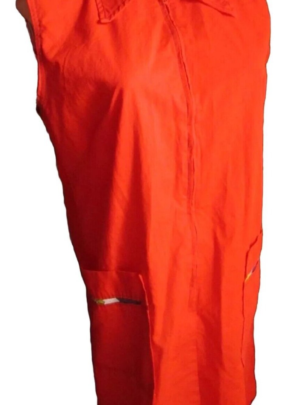 True Vintage House Dress Medium Red Sleeveless Zip Front Collar Colorful Trim